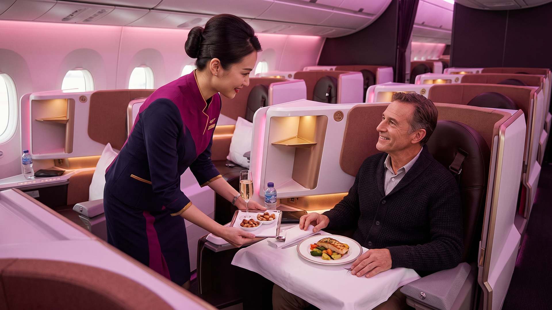 Virgin Atlantic Upper Class dining served on board