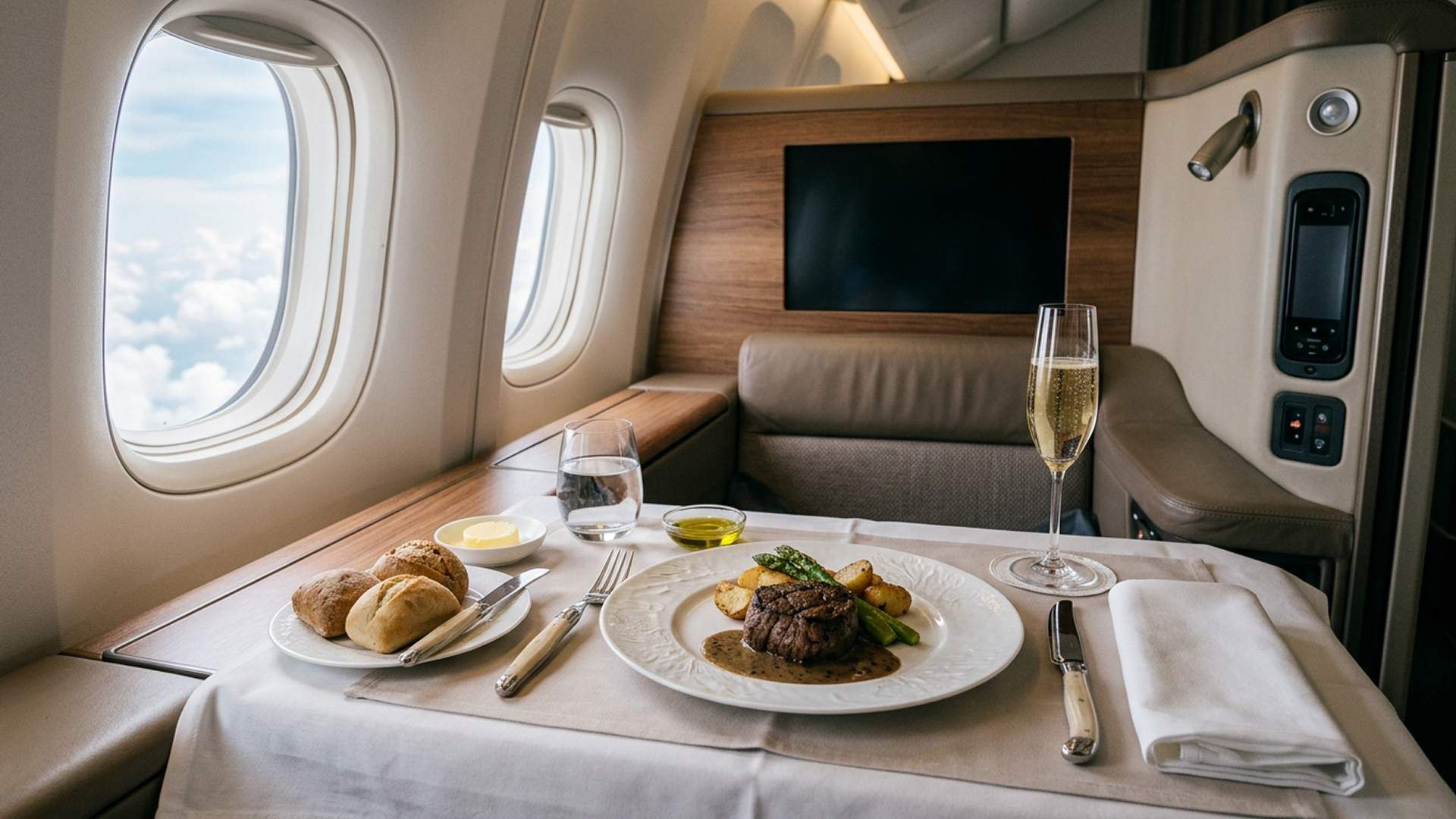 First class dining served on demand at a private suite