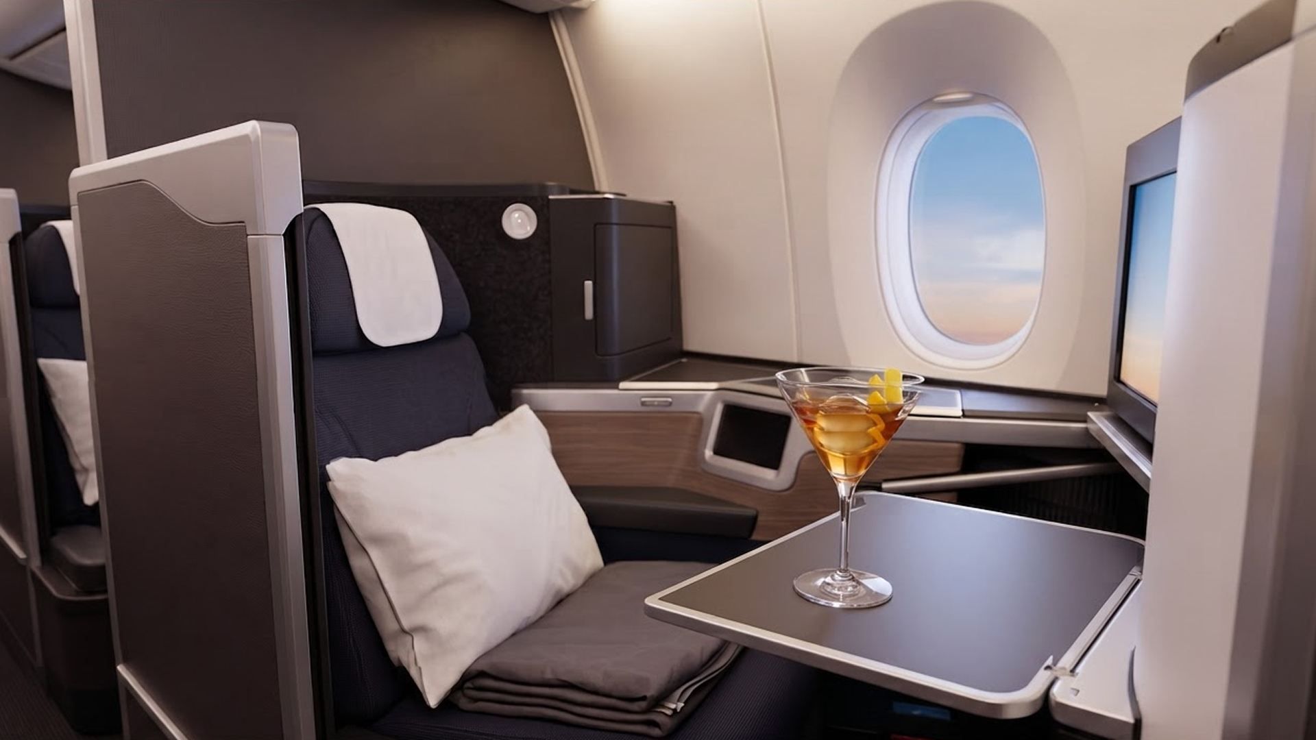 British Airways Club Suite seat with closing privacy door
